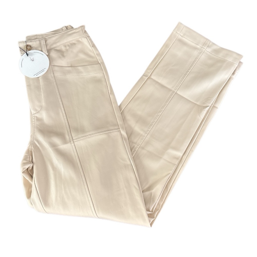 Lost + Wander Brunch Affair Vegan Leather Straight Leg Pants XS NWT - Picture 4 of 4